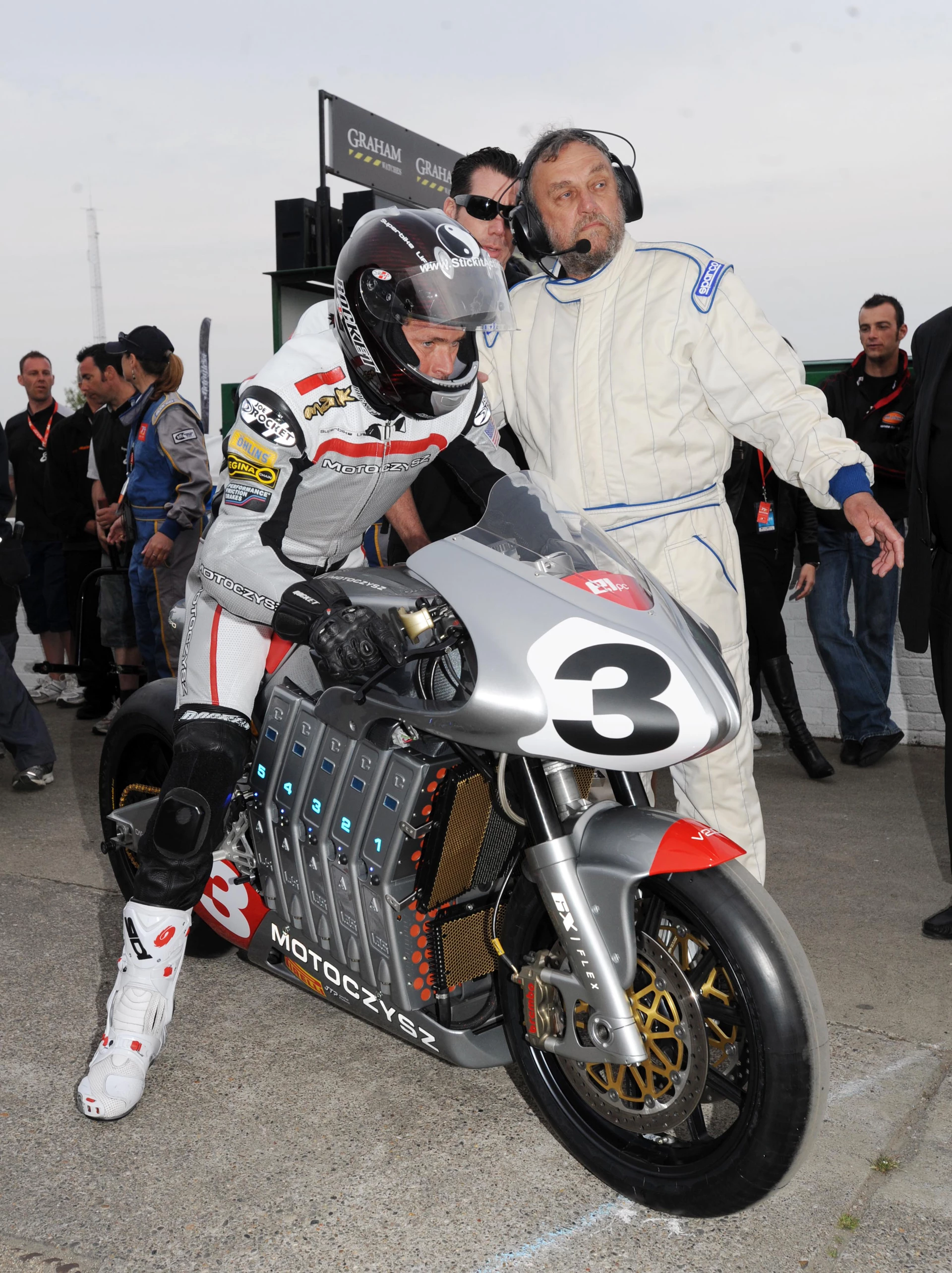 Miller takes the MotoCzysz onto the track during practice