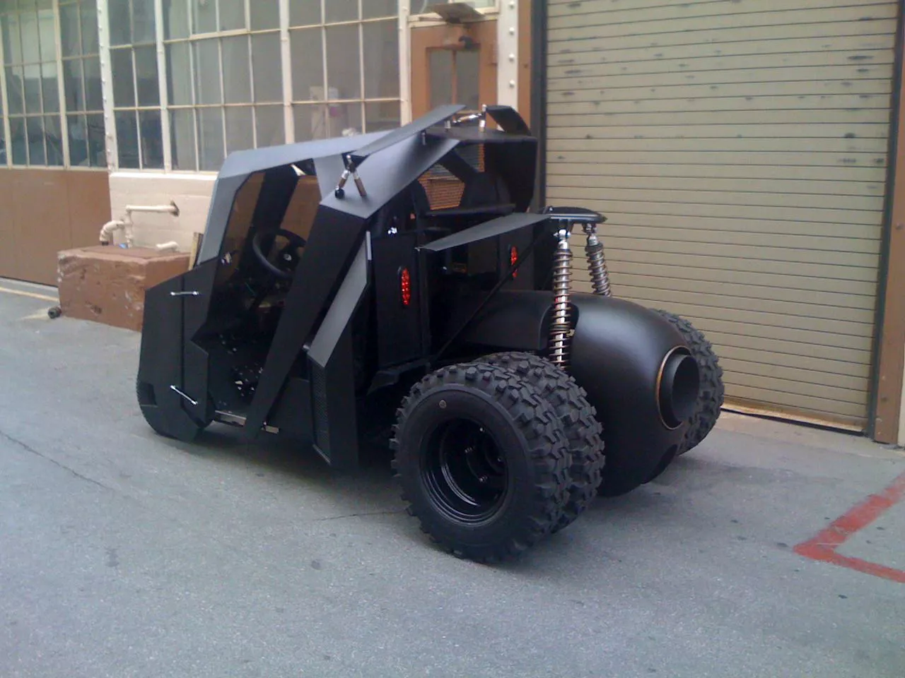 Designed by Marc's Creature Company, the Batman Tumbler golf cart recently sold on ebay for US$17,500