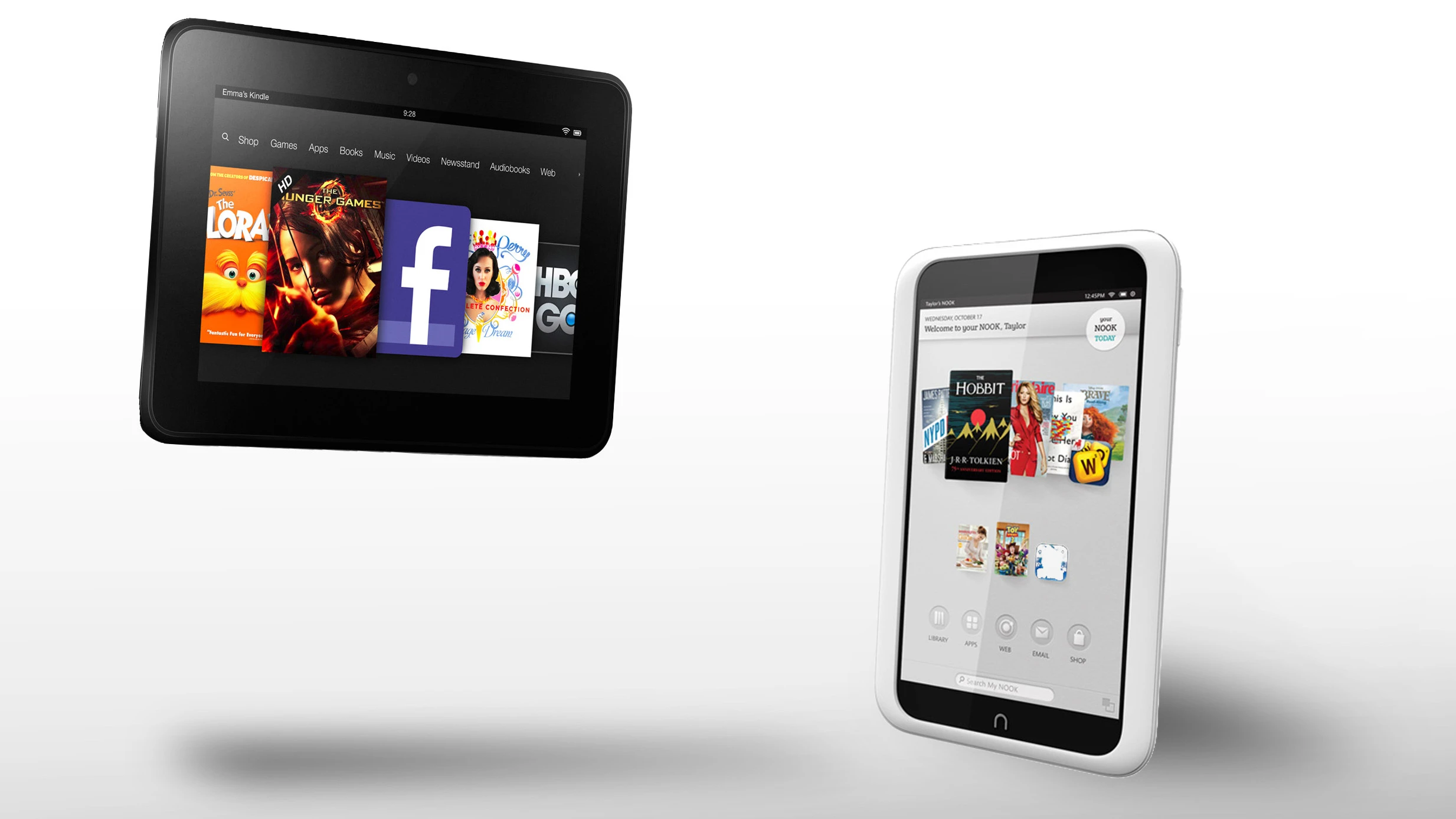 How does Amazon's Kindle Fire HD (7") compare to the Nook HD?