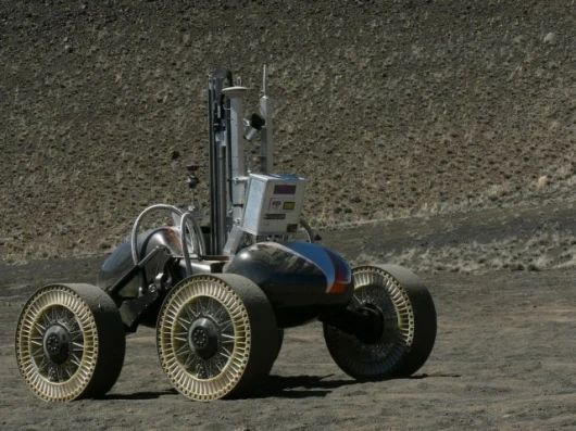 The Michelin Lunar Wheel during testing in Hawaii