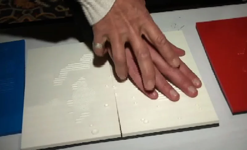 Different textures represent different features in the Hubble images, such as gas, dust and stars