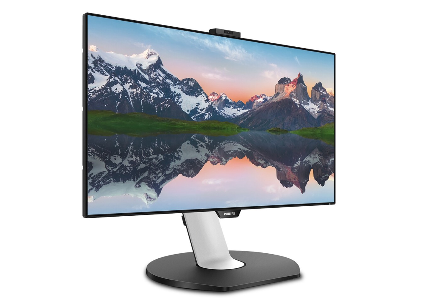 Like the 49-inch model, the new 32-inch, 4K Philips monitor works with Windows Hello for biometric security