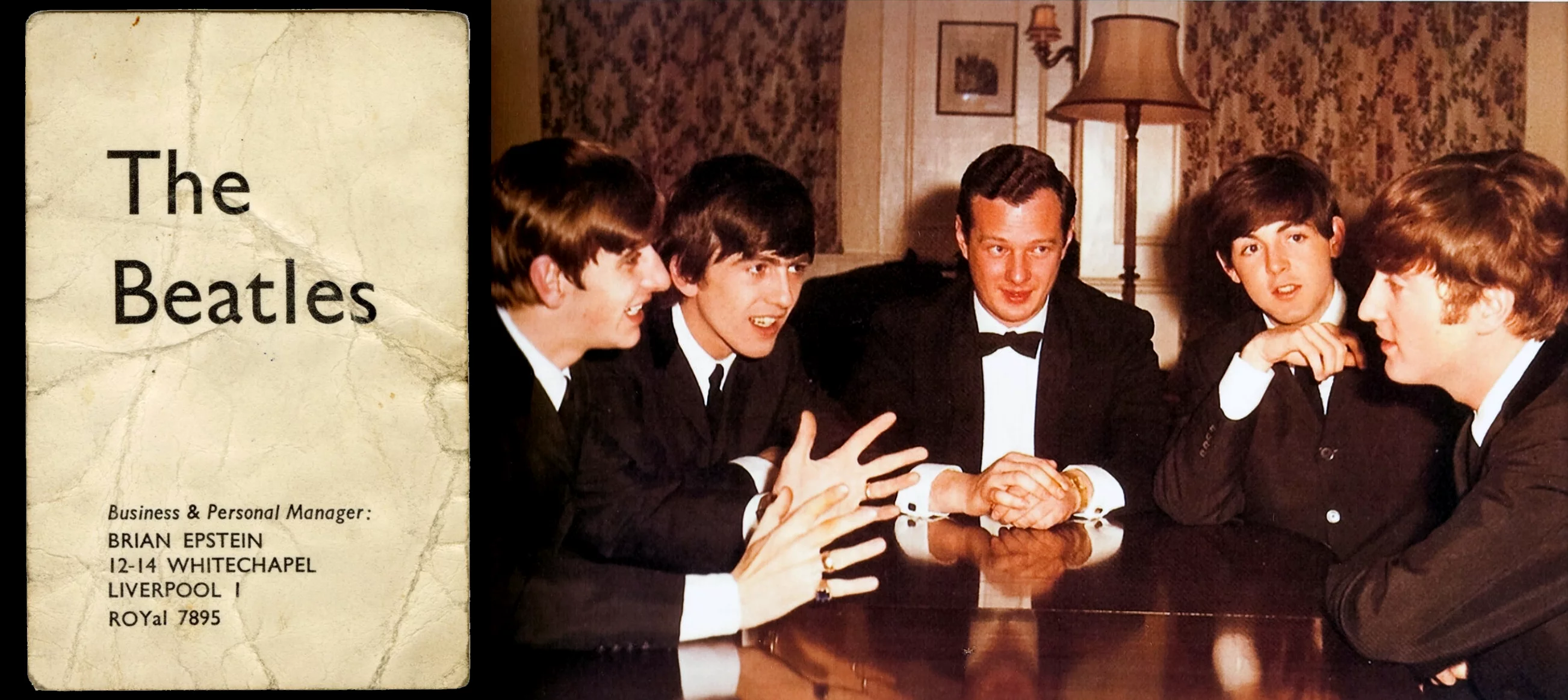 The business cards of The Beatles manager Brian Epstein have produced high auction prices many times in the past era of low prices. The most recent Epstein card to go to auction was assisted by having the signature of all four Beatles on the back, fetching $27,500 on 16 December 2023