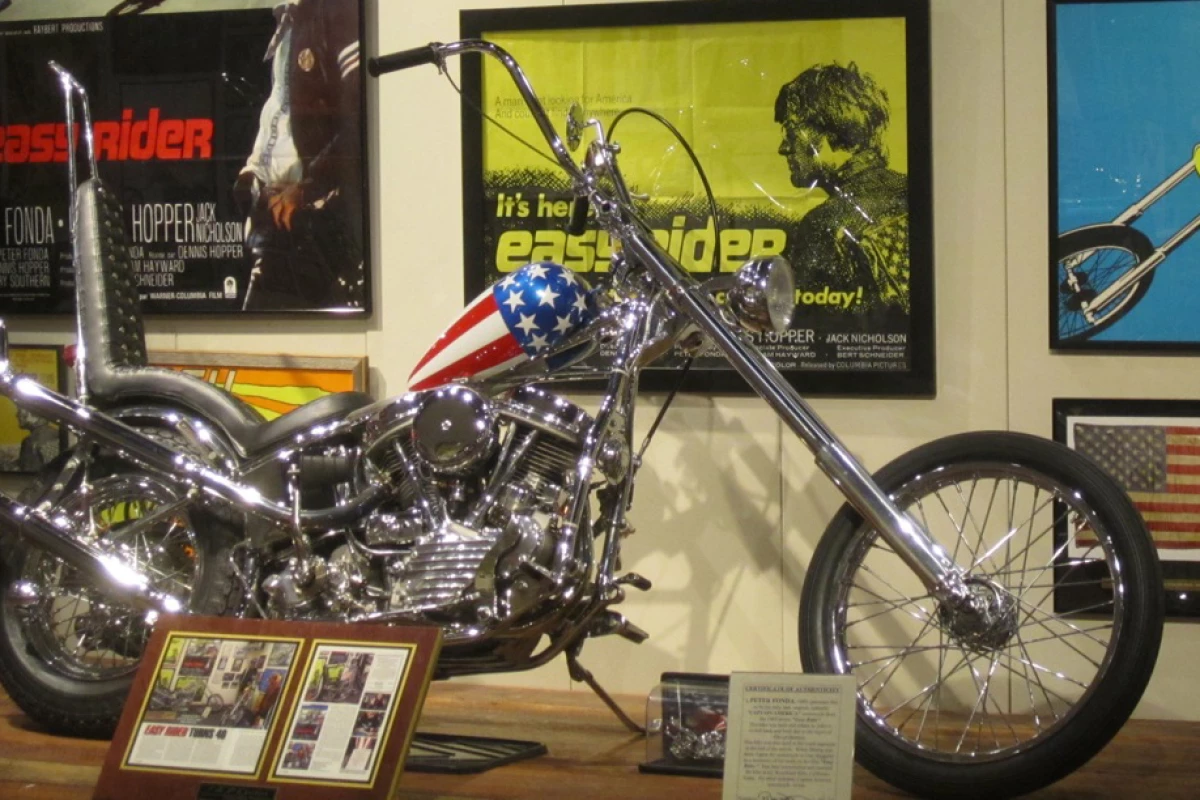 The Captain America machine has spent quite some time on display at the National Motorcycle Museum in Anamosa, Iowa and this image is courtesy of the museum. The Captain America Chopper will now sit atop our Top 100 most expensive motorcycle list, and we're predicting that it will be there for quite some time.
