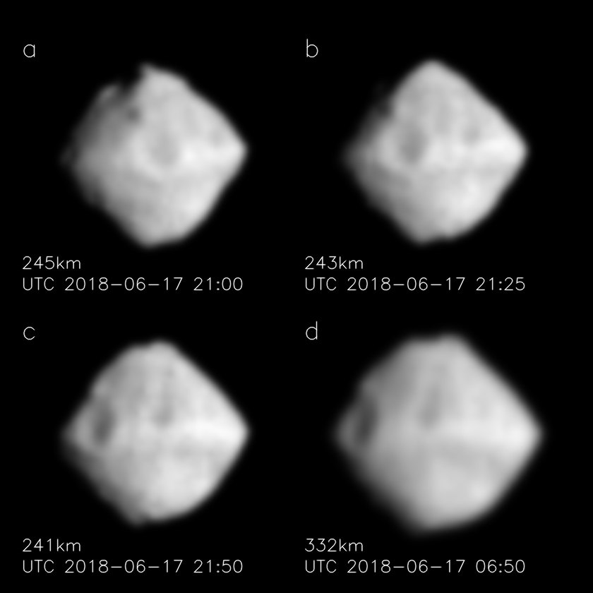 Processed images of the asteroid Ryugu, put in order of rotation