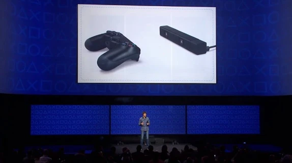 The controller will also sync to the newly-revealed Playstation 4 Eye, a 3D camera that uses two wide-angle lenses for depth perception