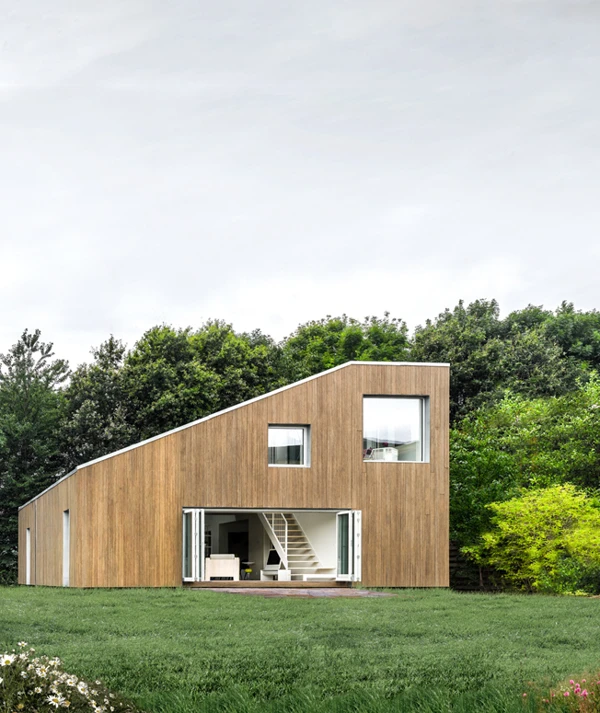 WFH House by Danish architectural studio Arcgency, incorporates the use of recycled shipping containers into a modular building system.