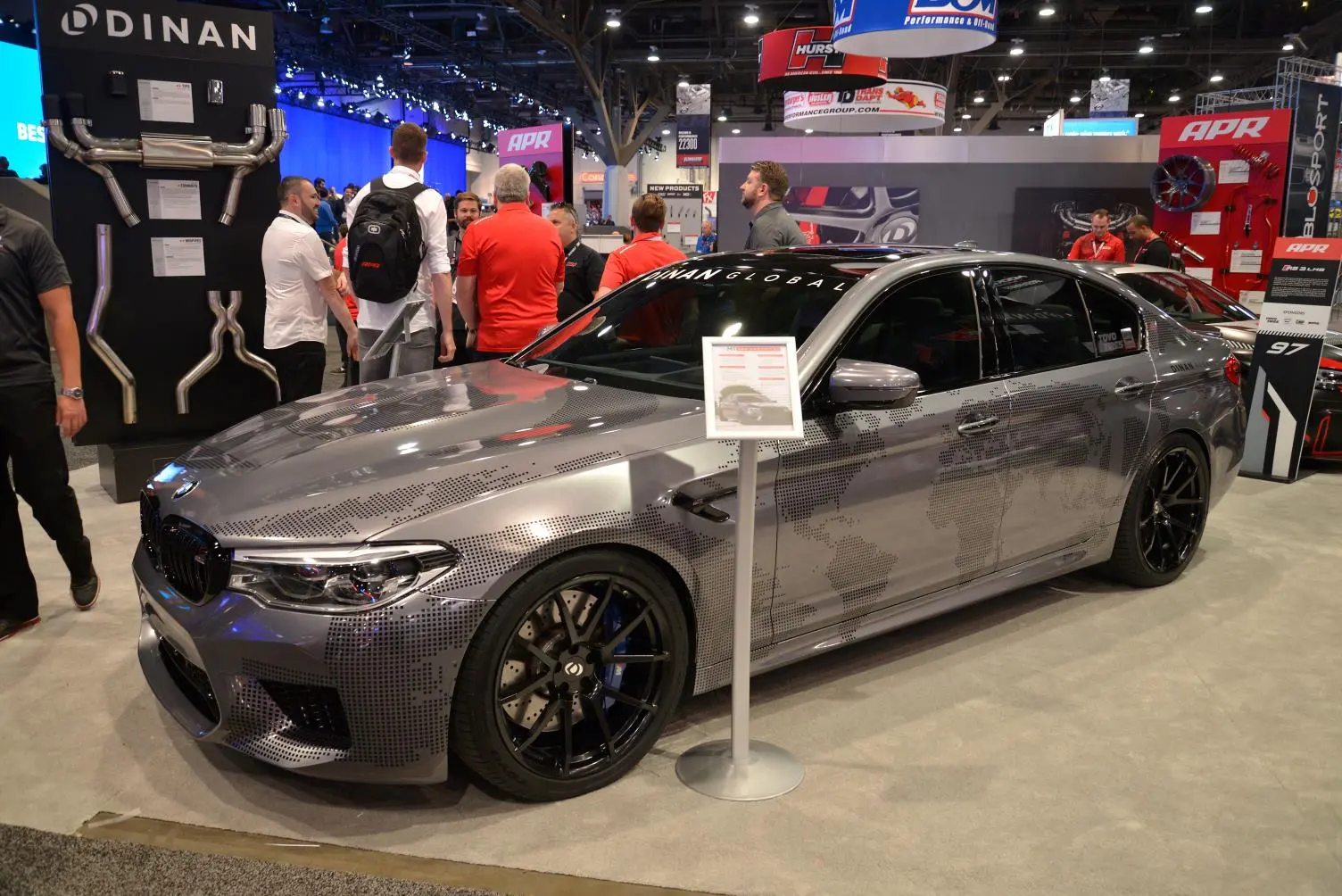 Interesting global graphics make this BMW pop
