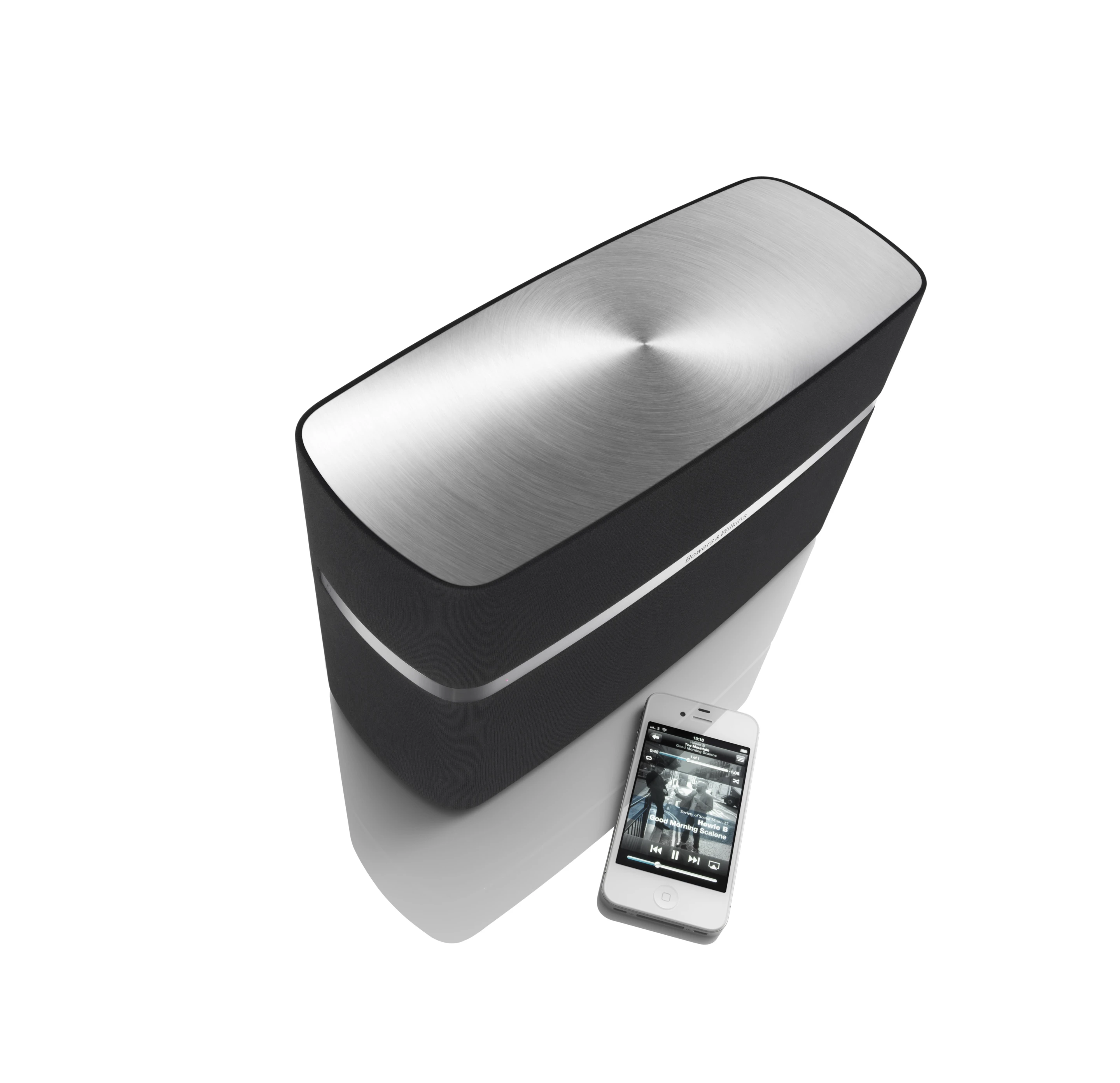 Both models connects through AirPlay so you do not need to connect your iPhone to a dock