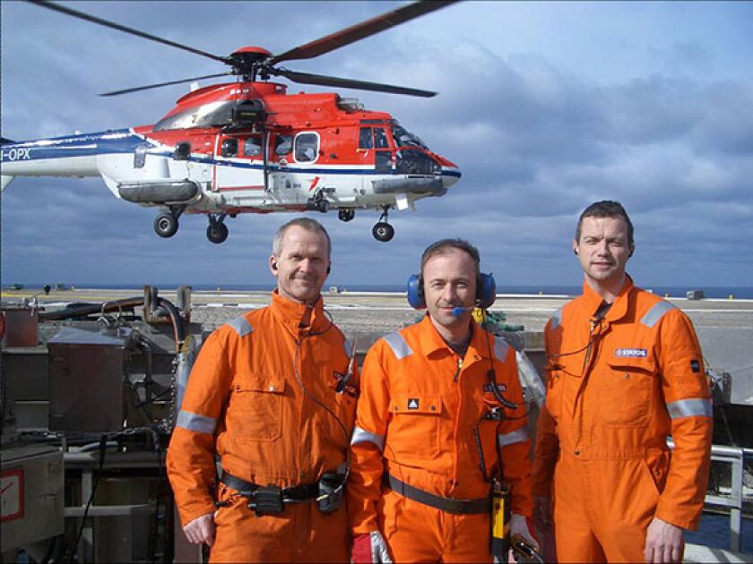 A team from Nacre trying their system out on an offshore oil platform