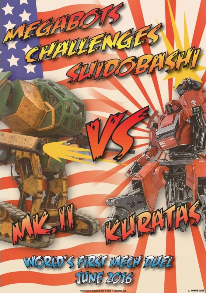 Megabot MkII vs Kuratas in the world's first intercontinental giant robot battle... June 2016