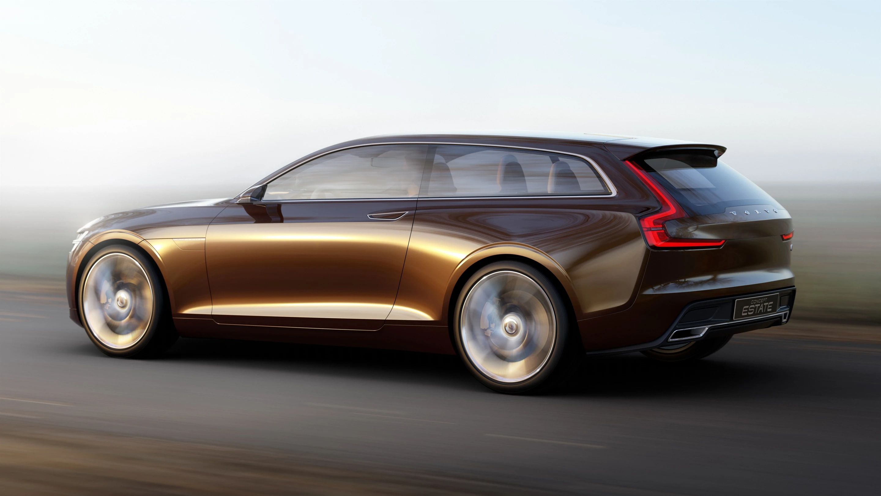 The Concept Estate's dark brown pear paint plus 5-spoke, 21 inch wheels contribute nicely to the car's overall aesthetic appeal