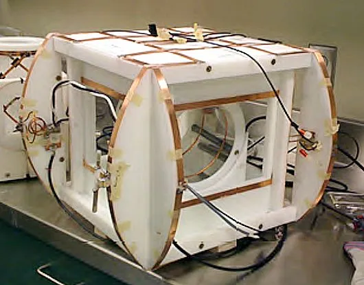 A two-dimensional set of RF phase gradient coils for implementation of TRASE spatial structure encoding (Photo: University of Saskatchewan)