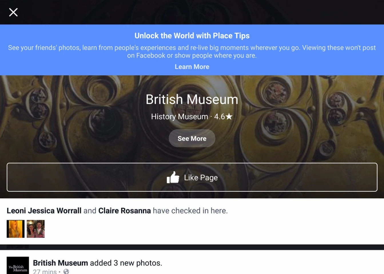 Check into places
