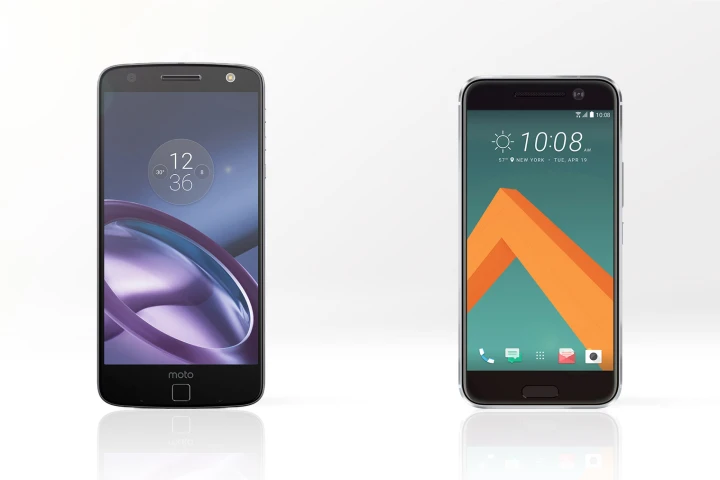 Bold and modular or classic and refined? We compare the features and specs of the Motorola Moto Z (left) and HTC 10