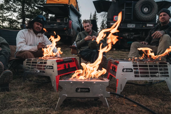 Toasty base camp: The newly launched R1 (front and center) gets backed by two Howl R4s