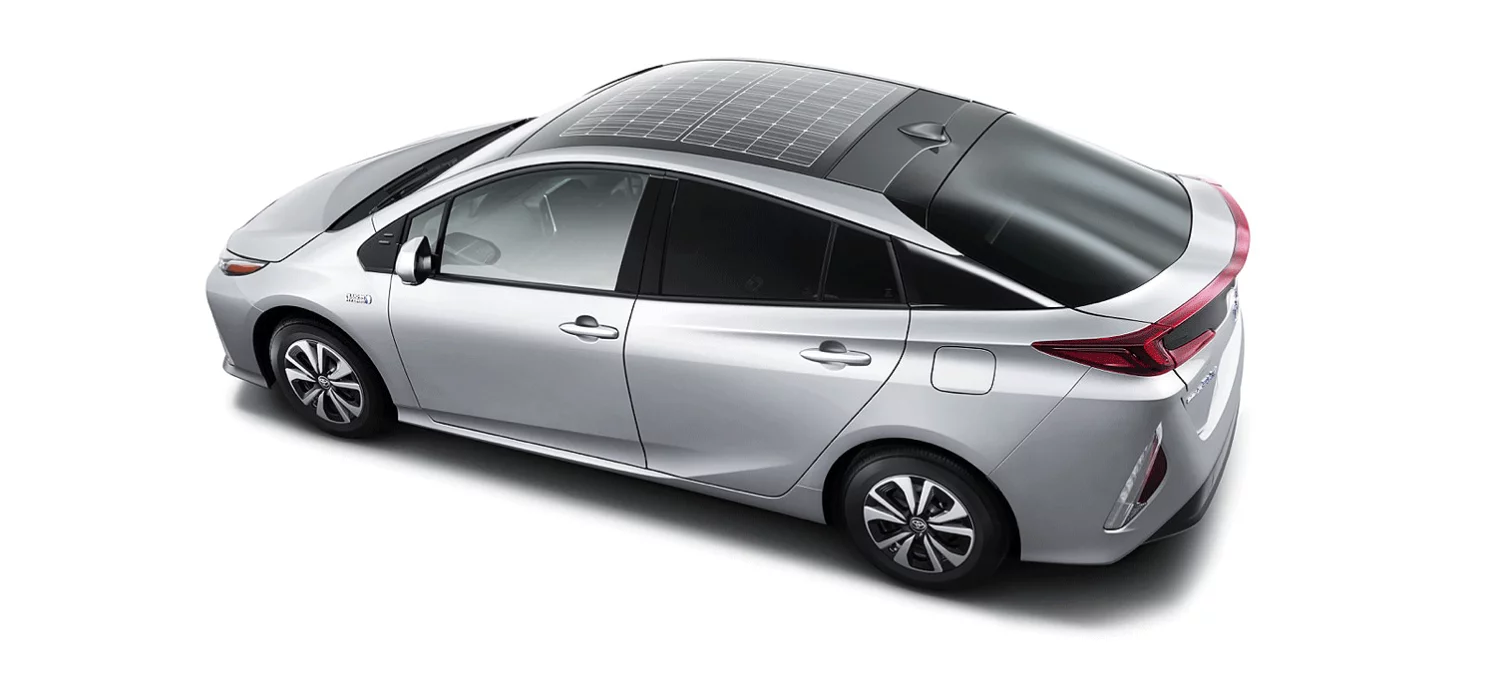 Toyota Prius with the solar roof option developed by Panasonic