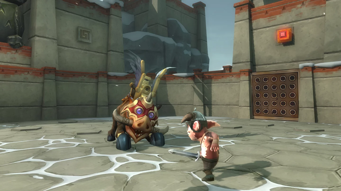 Battling a foe in Herobound: Spirit Champion