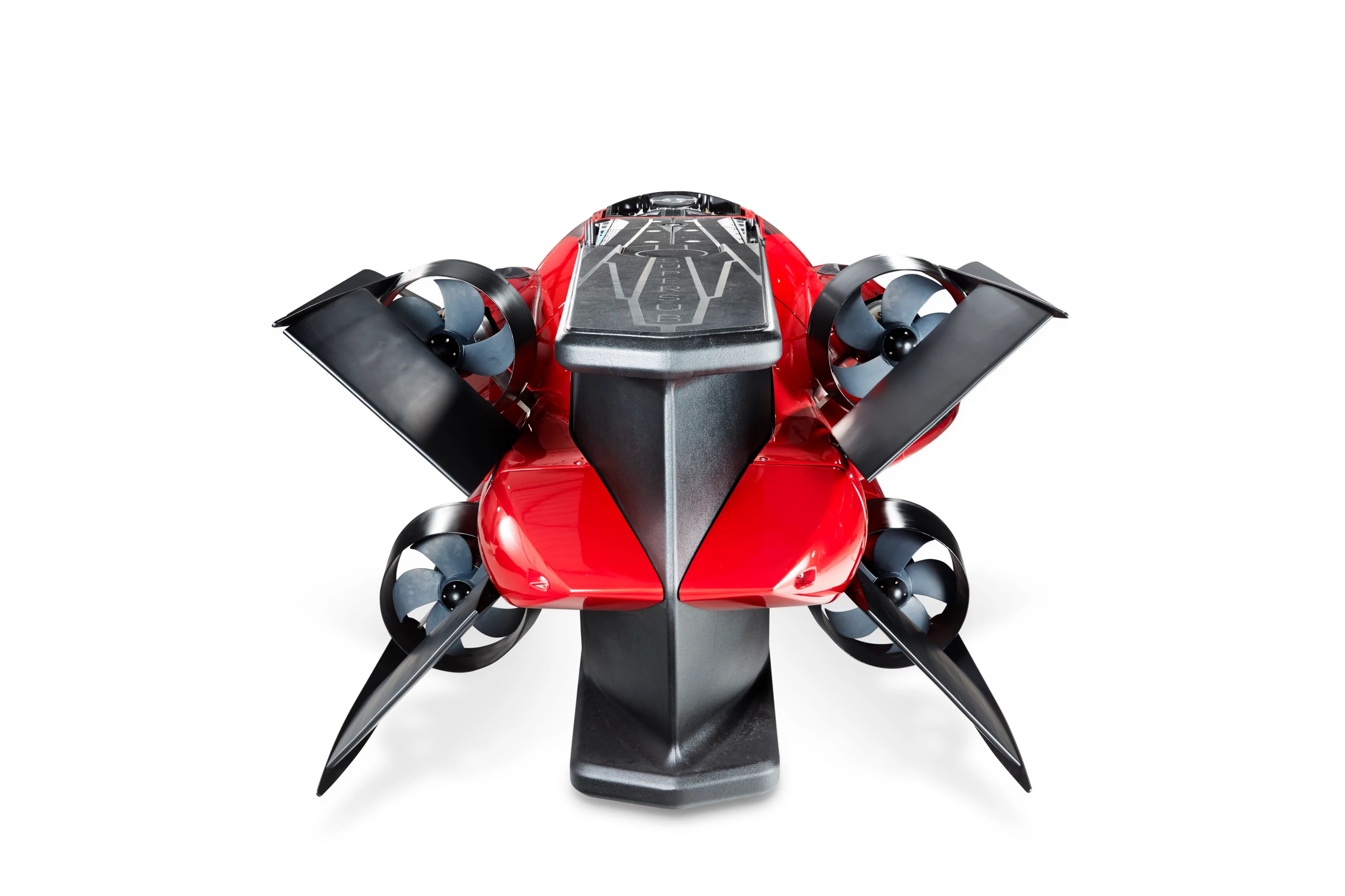 Each thruster is paired with a foil to control direction