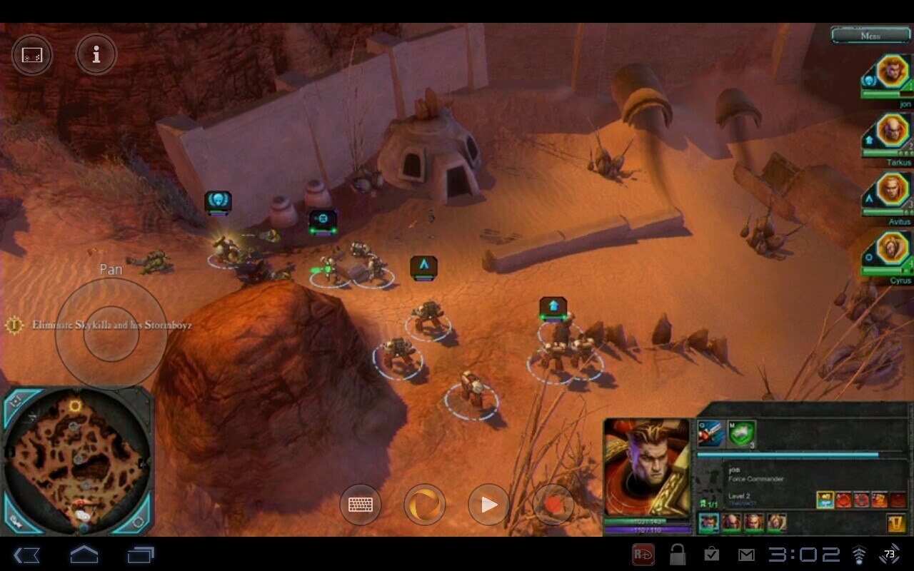 Micromanaging units in a real time strategy game while trying to pan over the battlefield is incredibly tricky using touch controls