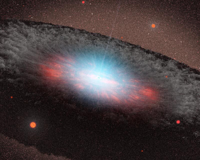 This artists impression shows the expected composition of a supermassive black hole under the unified theory (Image: NASA/JPL-Caltech)