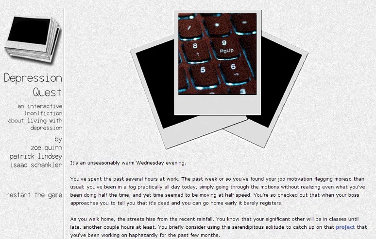Depression Quest works on a pay-what-you-want revenue model, with no minimum price