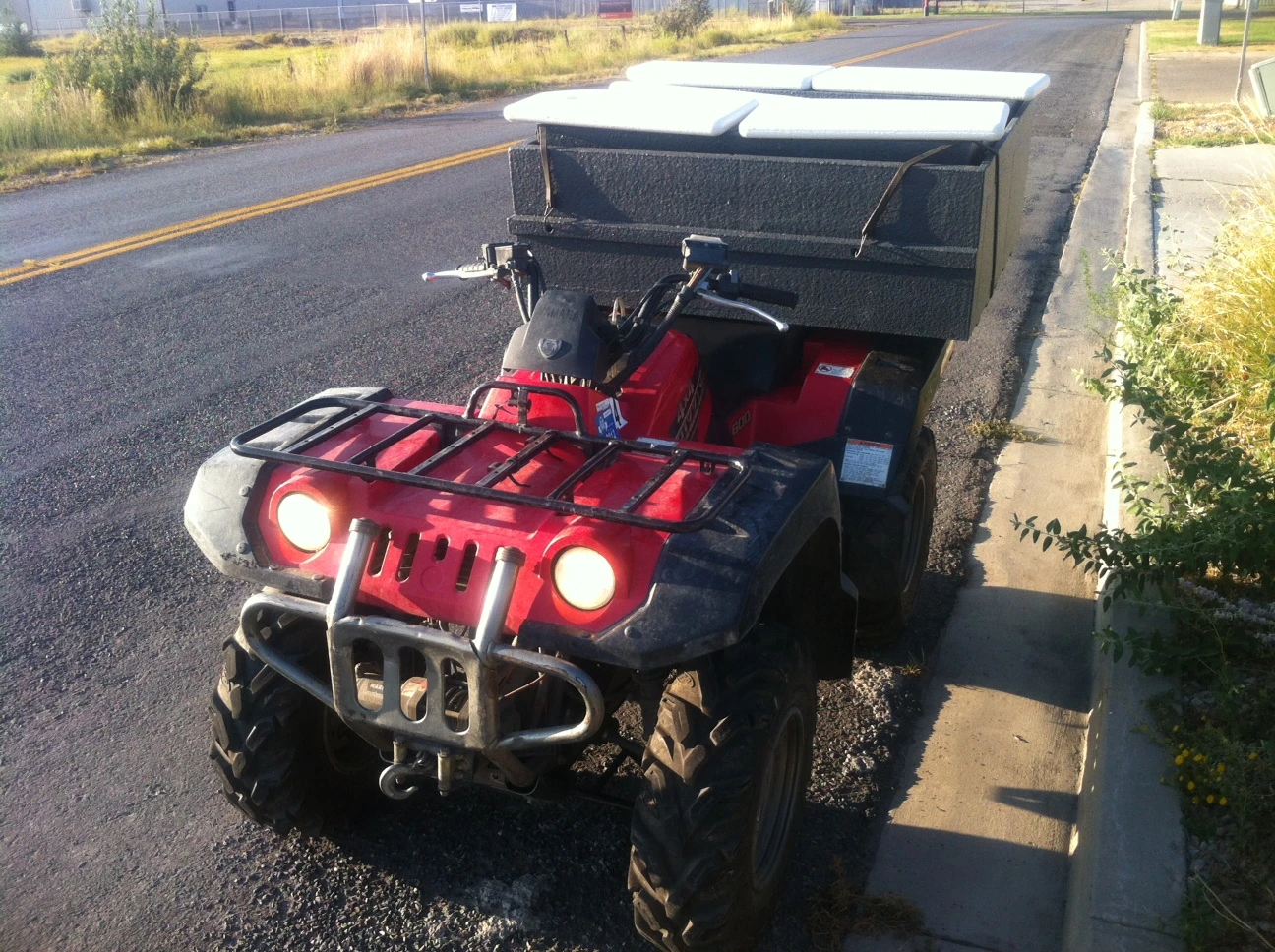 The Transporter on the back of a quad