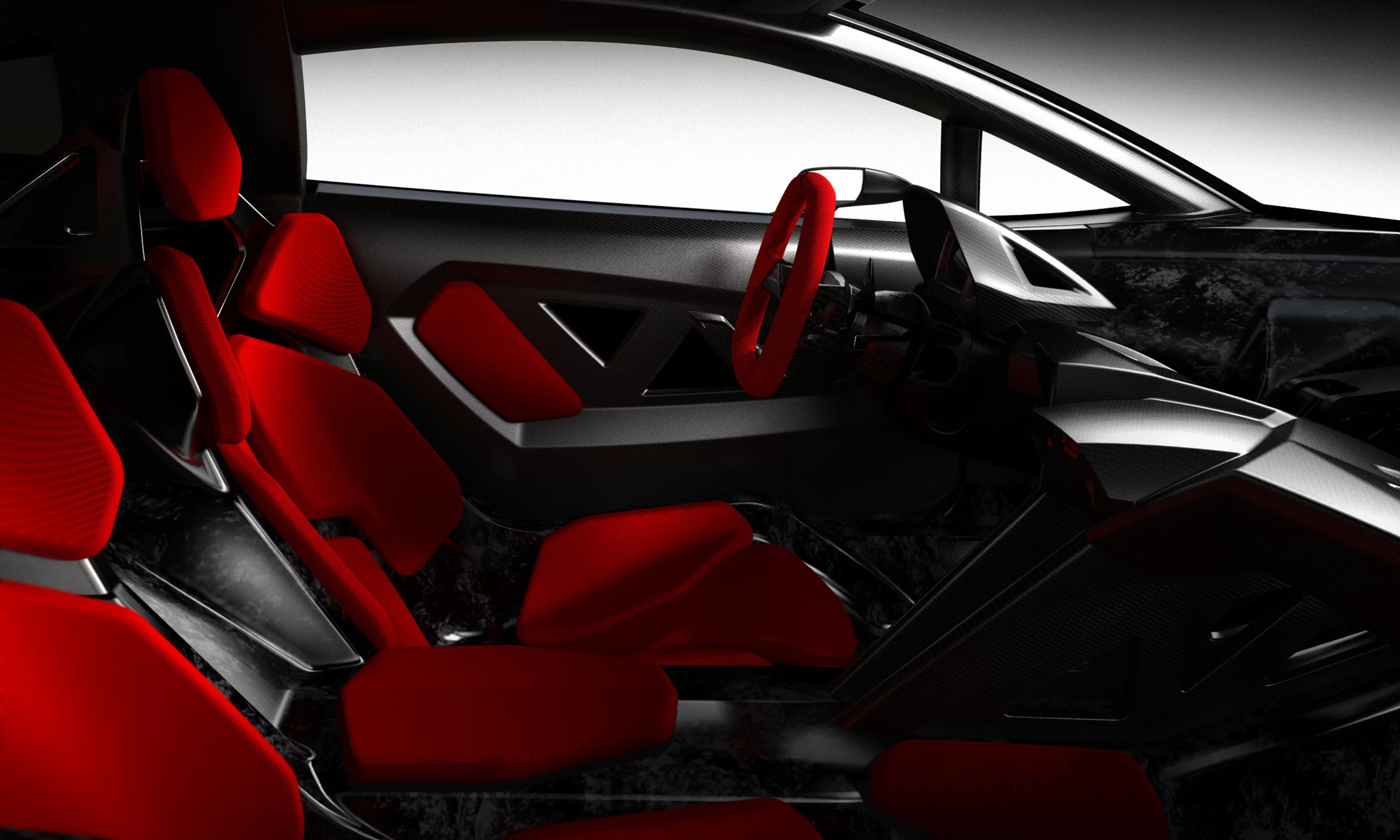 The Lamborghini Sesto Elemento interior