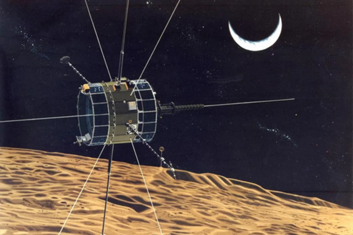 Artist's impression of ISEE-3 on a lunar flyby (Image: NASA)