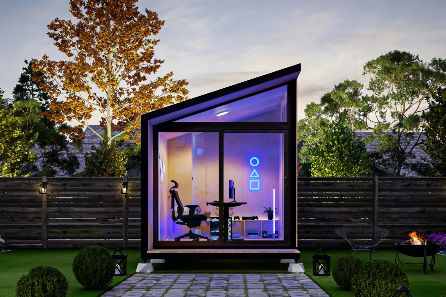 The Pod can be transformed into a backyard office or games room