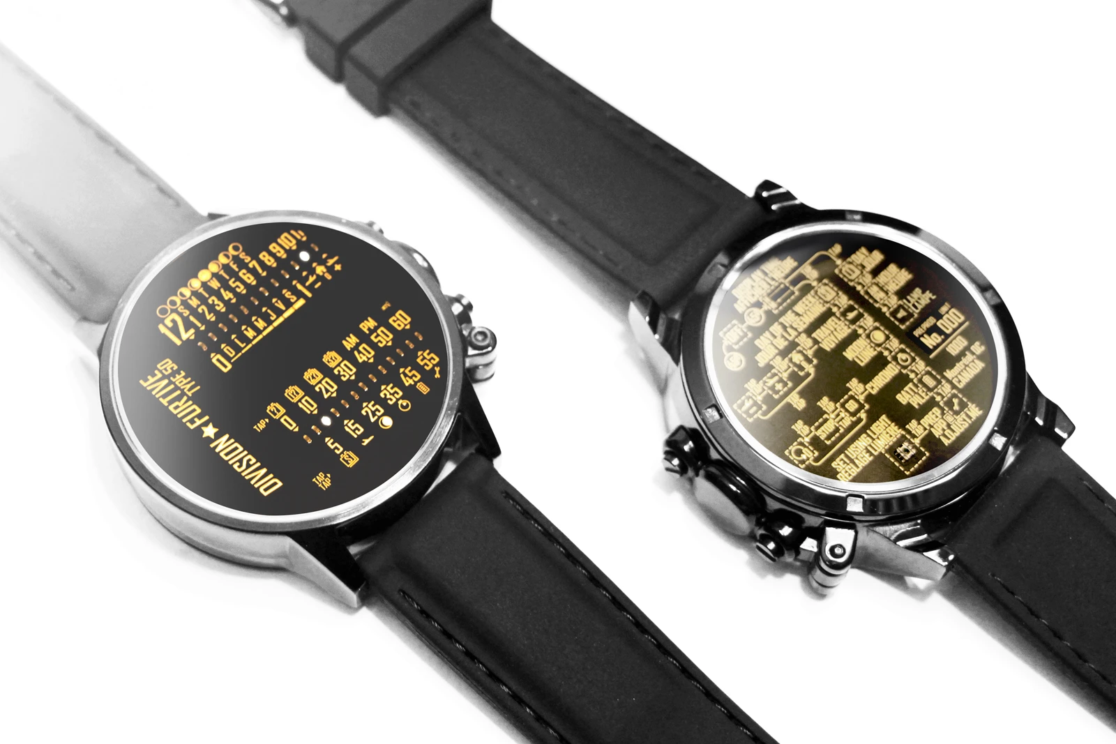 The Type 50 displays the time on the front and instructions for use on the back