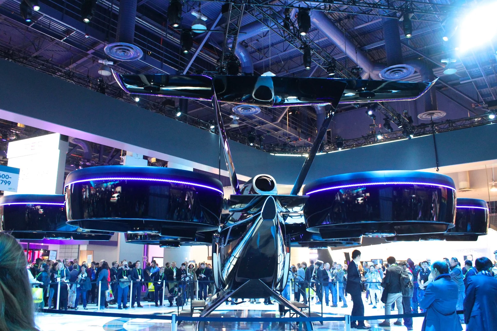Bell shows a full-size model of a hybrid air taxi