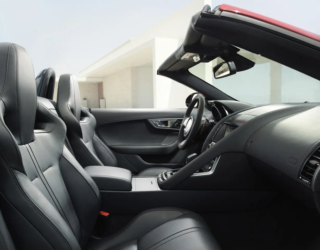 Jaguar separates driving equipment from passenger with a strategically placed grab handle