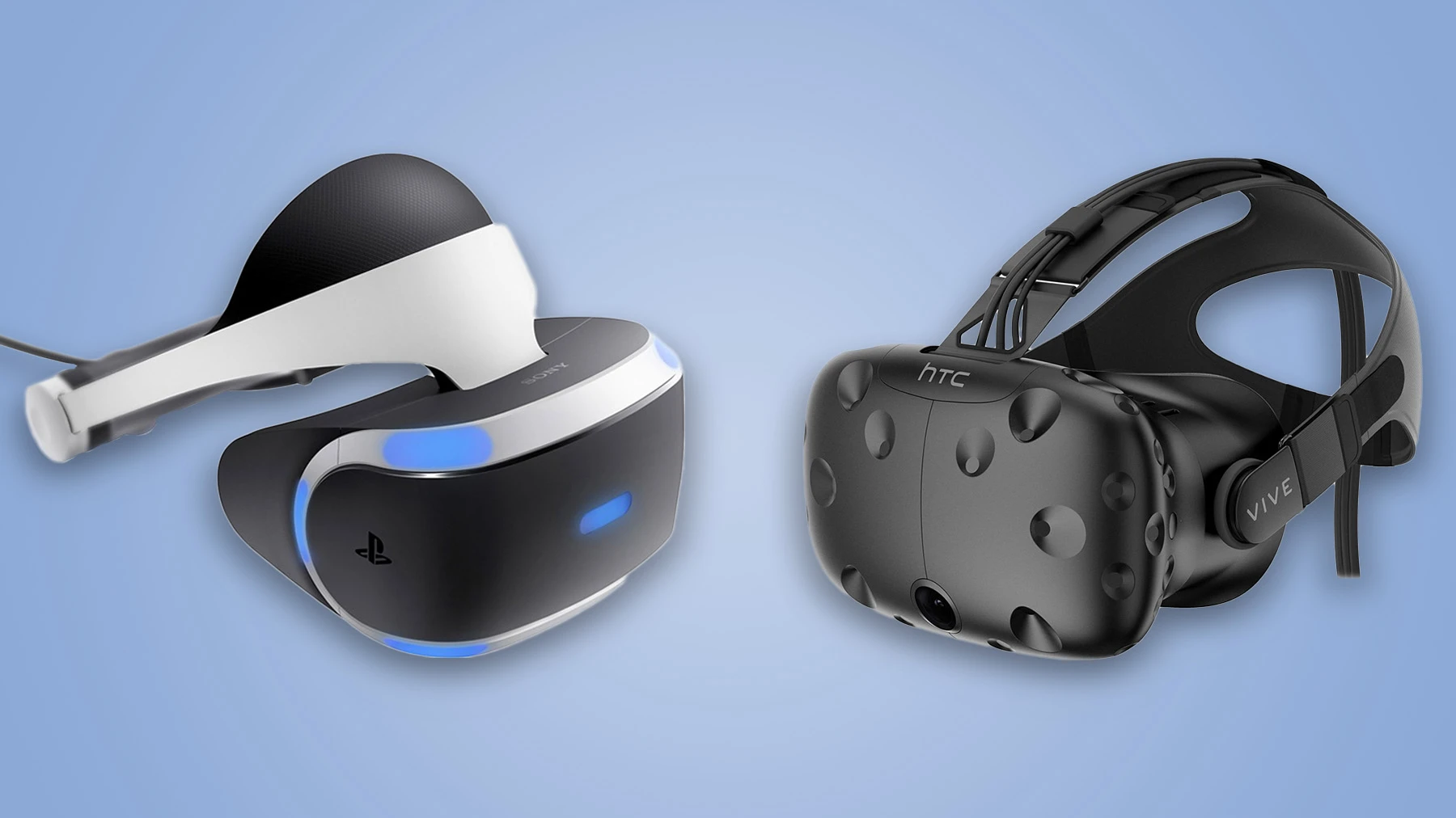 New Atlas compares the features and specs of Sony's PlayStation VR (left) and the HTC Vive