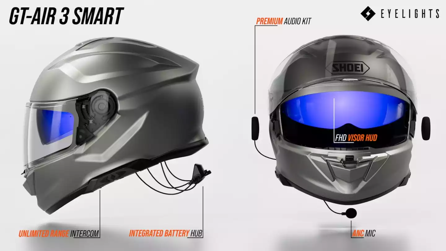 It's not just HUD tech here, the helmet also features a universal intercom system