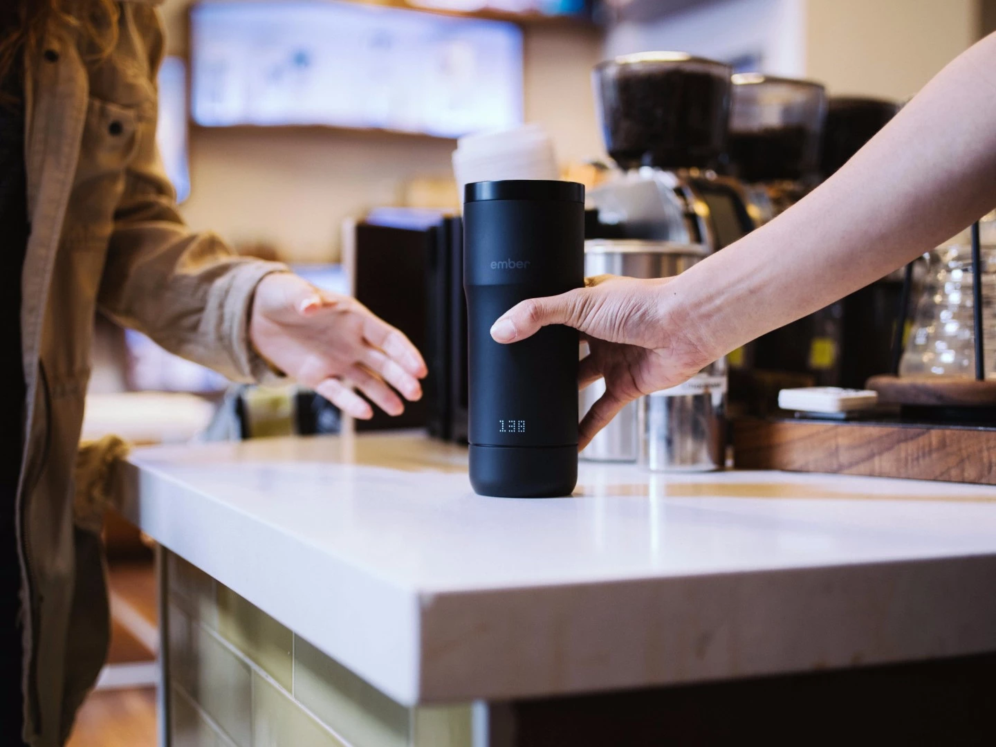 Users can control the temperature of the Ember coffee mug via an app