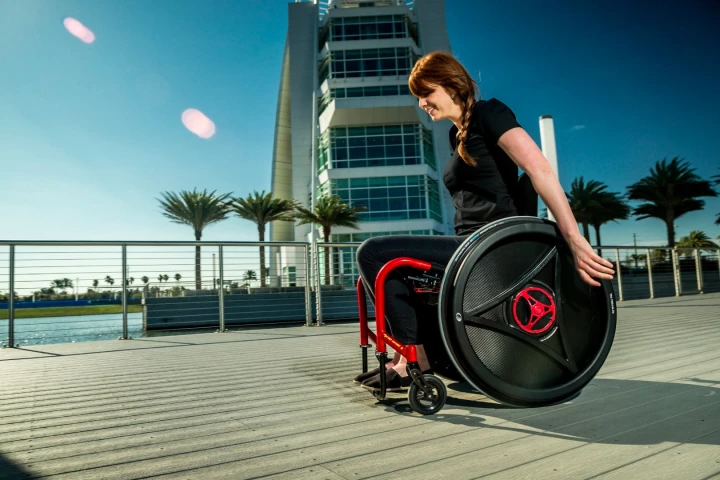Rowheels tech allows wheelchair users to move forward by pulling backward