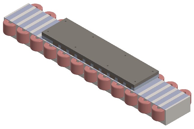 A linear electric motor, with a reaction plate on top (Image: Texchange)