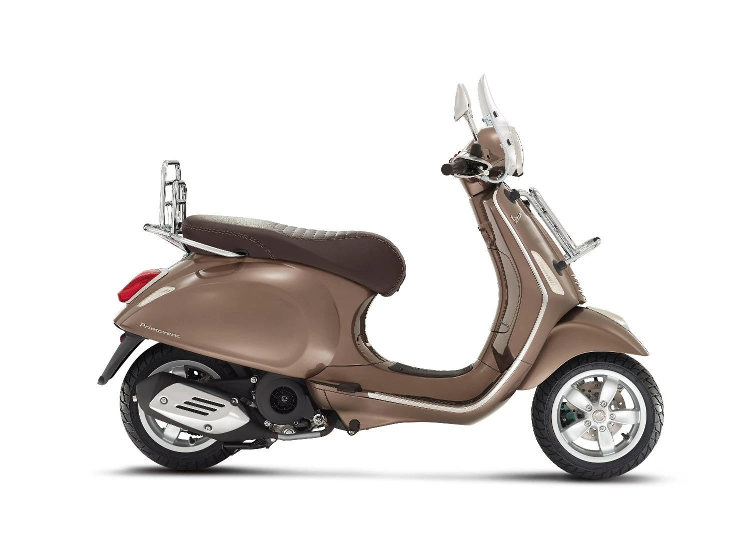 The Vespa Touring edition of the Primavera features two cargo carriers and ABS brakes