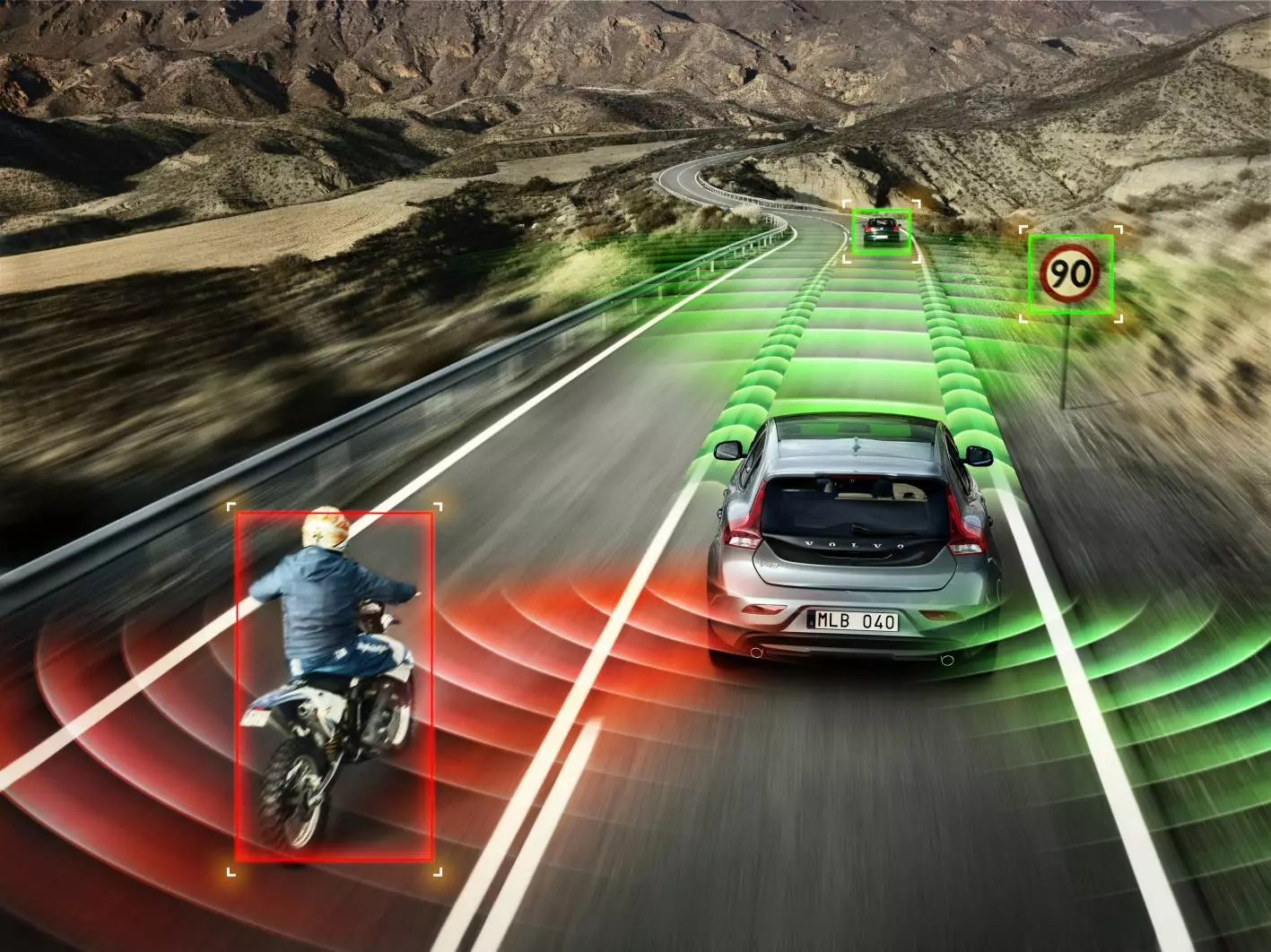 The Volvo V40 features Lane Keeping Aid