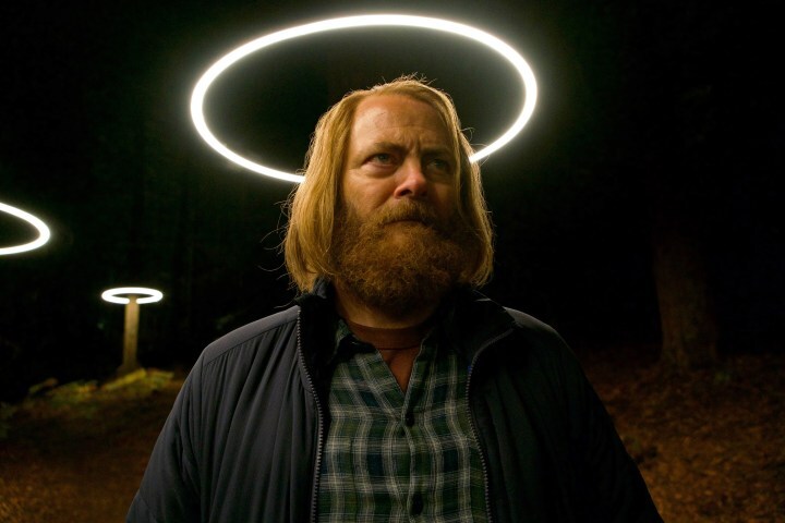 Nick Offerman stars as a mysterious tech genius in Devs