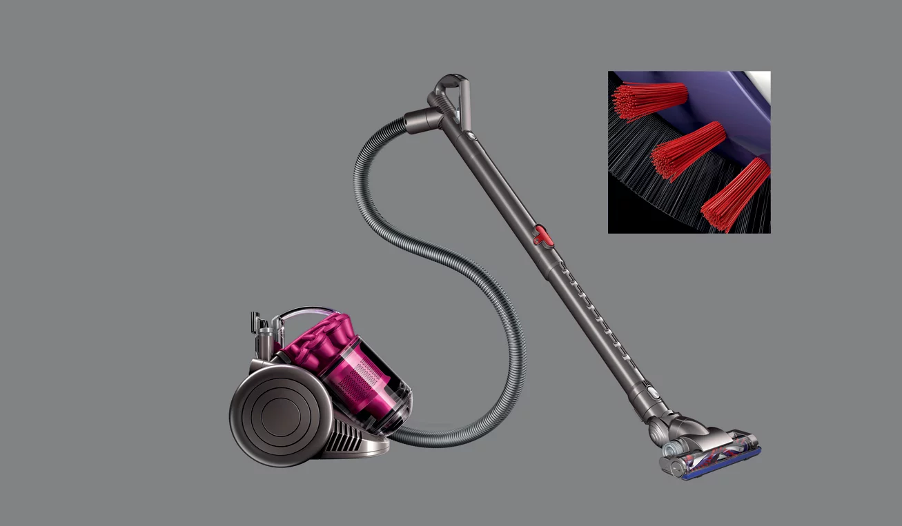 Dyson D26 vacuum uses the anti-static qualities of carbon fibres on the brushbar