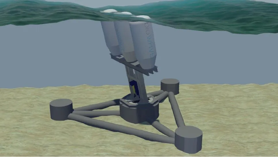 bioWAVE is a wave power system, inspired by the swaying motions of kelp plants