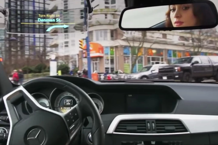 Iris replaces the car's existing driver's-side windshield visor