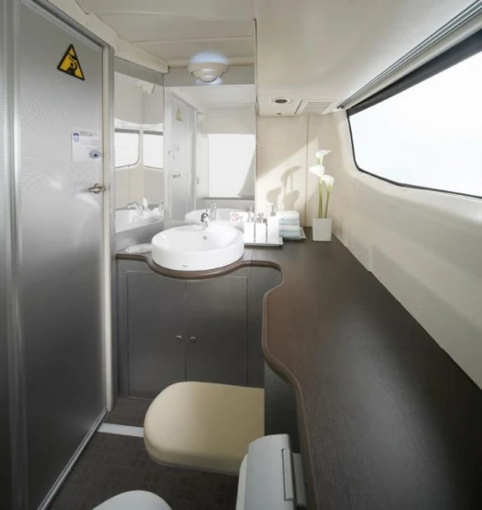 On-board galley and restrooms