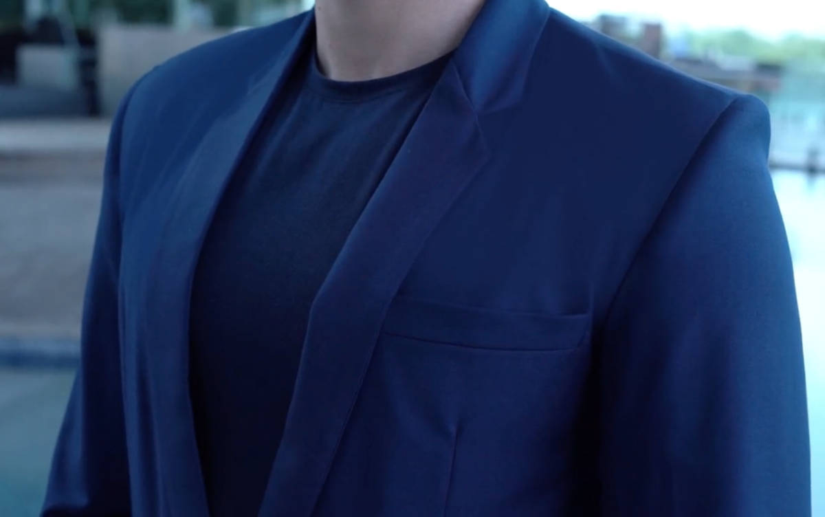 The AIR blazer has the look of luxury wool but with greater breathability than linen