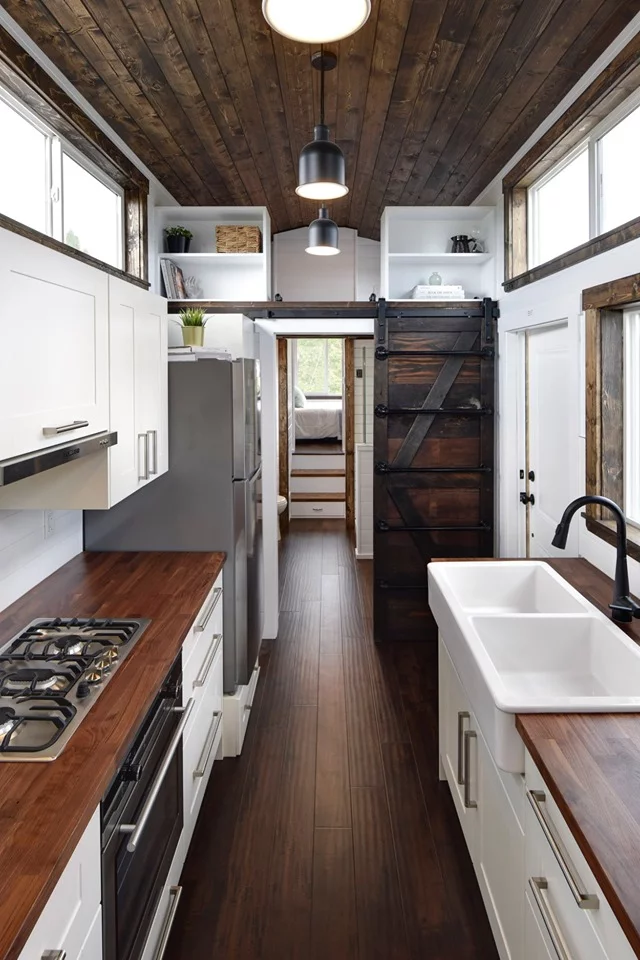 Visitors enter into the Canada Goose's kitchen