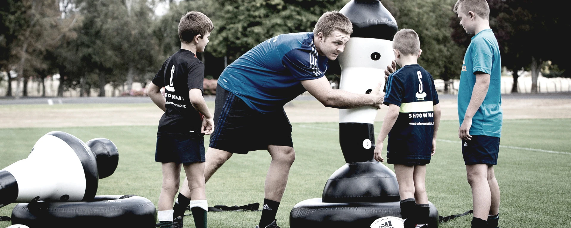 Three numbered target zones on the Shadowman Junior's body allow coaches to instruct players as to where they should hit it