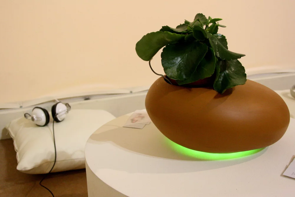 The Koishi concept enables users to listen to the music of a plant (Photo: Bridget Borgoello/Gizmag)