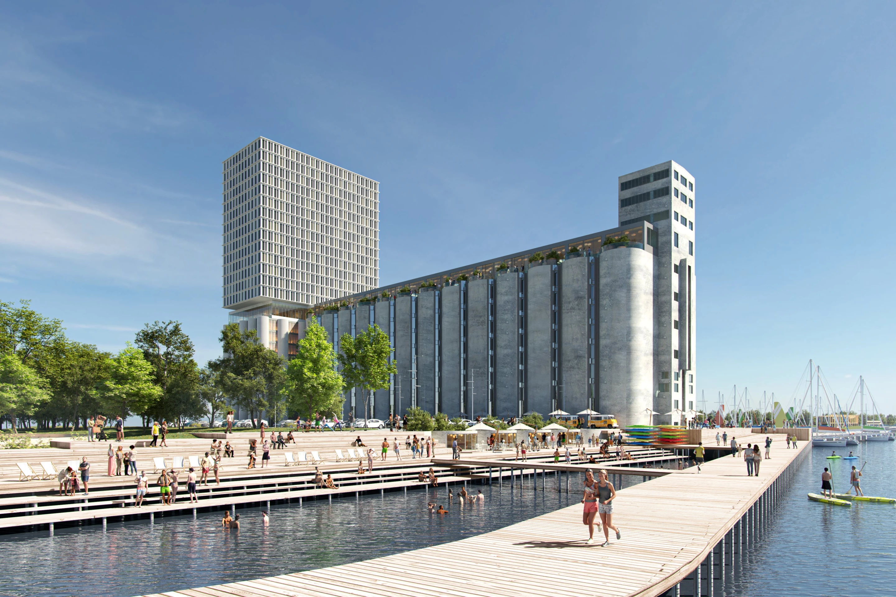 The Collingwood Grain Terminals building is part of a wider redevelopment project on the waterfront